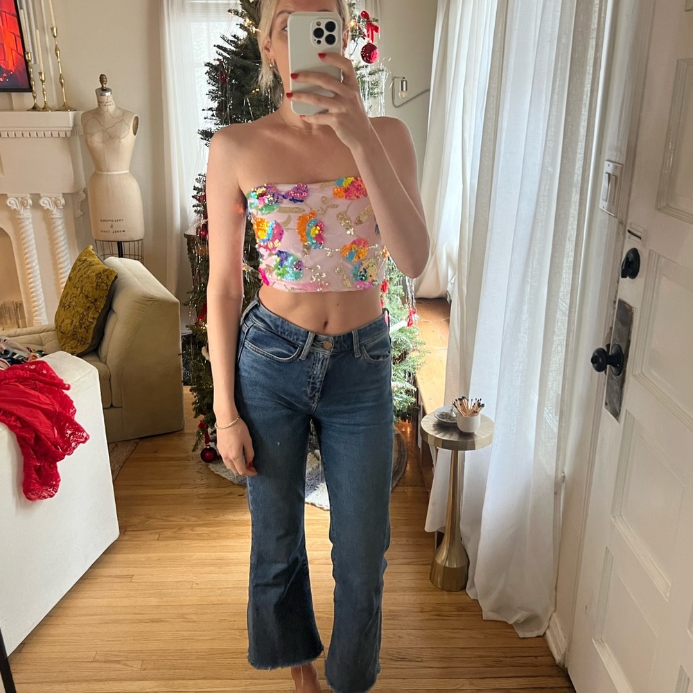 Wrap sequin top